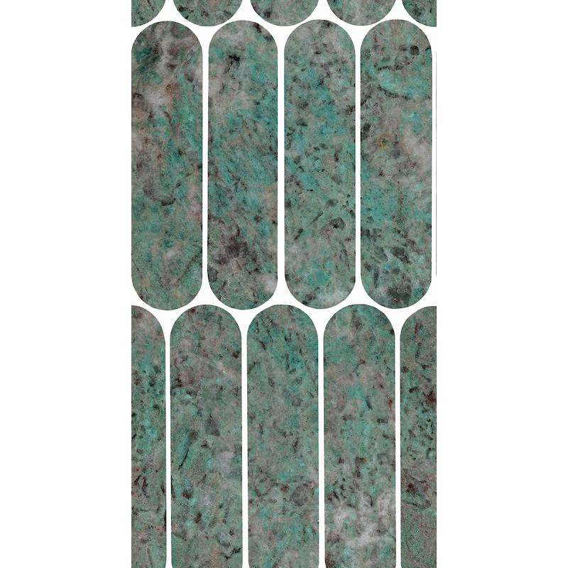 ITALGRANITI CHARM EXPERIENCE Mosaico Ovale Amazzonite  19,5x37 cm 9 mm Geschuurd 