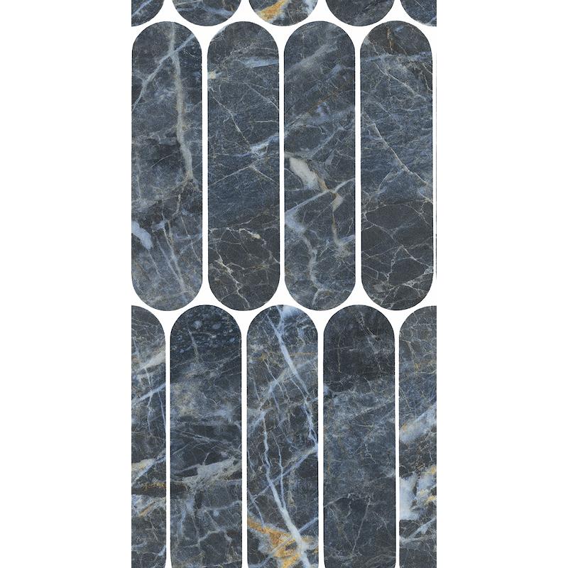 ITALGRANITI CHARM EXPERIENCE Mosaico Ovale Blu Saint Laurent  19,5x37 cm 9 mm Geschuurd 